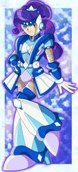 Size: 955x2100 | Tagged: safe, artist:rockmangurlx, derpibooru import, rarity, human, robot, g4, armor, female, gynoid, hand on hip, humanized, image, mega man (series), megaman x, png, reploid, smiling