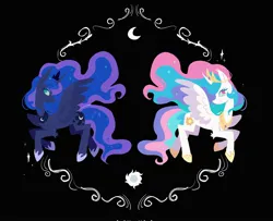 Size: 2048x1661 | Tagged: safe, artist:cellolikescat, derpibooru import, princess celestia, princess luna, alicorn, image, jpeg, solo