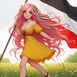 Size: 1024x1024 | Tagged: safe, ai content, derpibooru import, machine learning generated, fluttershy, equestria girls, g4, generator:bing image creator, generator:dall-e 3, german, image, imperial german flag, jpeg, world war i