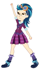 Size: 2204x3900 | Tagged: safe, artist:gmaplay, derpibooru import, indigo zap, equestria girls, g4, clothes, crystal prep academy, crystal prep academy uniform, crystal prep shadowbolts, image, my little pony equestria girls: friendship games, necktie, png, school tie, school uniform, schoolgirl, simple background, singing, solo, transparent background