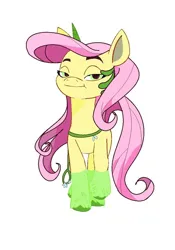 Size: 736x1050 | Tagged: safe, artist:oljapisanik, derpibooru import, fluttershy, pony, unicorn, g4, g5, female, fluttershy (g5 concept leak), g4 to g5, g5 concept leaks, generation leap, horn, image, jpeg, lidded eyes, mare, race swap, solo, unicorn fluttershy