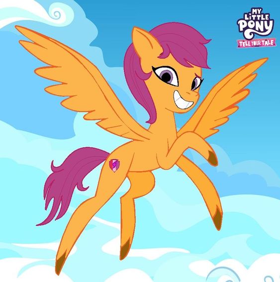 Size: 563x567 | Tagged: safe, artist:oljapisanik, derpibooru import, scootaloo, pegasus, pony, g4, g5, my little pony: tell your tale, female, g4 to g5, generation leap, image, jpeg, mare, older, older scootaloo, scootaloo can fly, solo