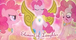 Size: 1280x680 | Tagged: safe, artist:hatsunepie, artist:pageturner1988, artist:ryoki-fureaokibi, derpibooru import, pinkie pie, earth pony, pony, g4, element of laughter, eyes closed, female, image, jpeg, mare, wallpaper