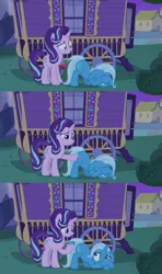 Size: 1280x2160 | Tagged: safe, artist:dtkraus, derpibooru import, edit, edited screencap, screencap, starlight glimmer, trixie, goo, goo pony, original species, pony, unicorn, g4, to where and back again, female, frown, gak, horn, image, jpeg, scared, wat, wide eyes