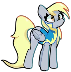 Size: 898x900 | Tagged: safe, artist:kindakismet, derpibooru import, derpy hooves, pegasus, pony, g4, clothes, cute, derpabetes, female, image, mare, png, simple background, smiling, solo, standing, transparent background, uniform, wonderbolt trainee uniform