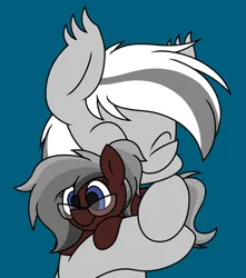 Size: 2463x2788 | Tagged: safe, artist:derpyalex2, derpibooru import, oc, oc:lunaria light, oc:silver edge, unofficial characters only, earth pony, pegasus, pony, commission, cuddling, digital art, glasses, hug, image, plushie, png, ponytail, simple background, ych result