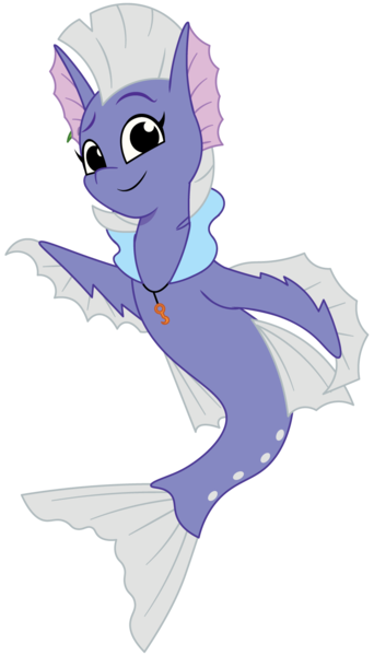 Size: 884x1552 | Tagged: safe, artist:prixy05, derpibooru import, idw, seapony (g4), g5, my little pony: tell your tale, anchor, cute, dorsal fin, female, fin, fin ears, fin wings, fins, flowing mane, flowing tail, gills, idw showified, image, jewelry, looking at you, maris the crow, my little pony: set your sail, necklace, png, scales, simple background, smiling, smiling at you, solo, swimming, tail, transparent background, trenchpony, vector, wings