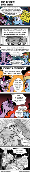 Size: 1100x6318 | Tagged: safe, artist:pony-berserker, derpibooru import, rainbow dash, twilight sparkle, twilight sparkle (alicorn), alicorn, gryphon, alex pones, angry, art shift, black and white, comic, conspiracy dash, conspiracy theory, grayscale, image, implied alex jones, implied parasprites, monochrome, moon, neo noir, night, offscreen character, parody, partial color, png, propaganda, propaganda parody, silhouette, spread wings, wingboner, wings, yelling