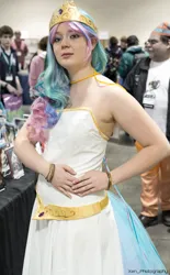 Size: 3038x4895 | Tagged: safe, artist:xen photography, derpibooru import, princess celestia, human, g4, anime boston, anime boston 2014, bare shoulders, clothes, cosplay, costume, high res, image, irl, irl human, jpeg, photo