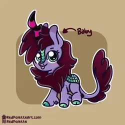 Size: 2500x2500 | Tagged: safe, artist:redpalette, derpibooru import, oc, oc:kiris, kirin, :p, arrow, cute, hooves, horn, image, kirin oc, looking at you, png, solo, tongue out