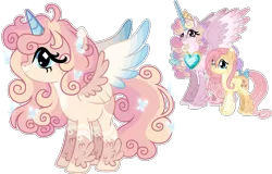 Size: 3605x2305 | Tagged: safe, artist:xxcheerupxxx, derpibooru import, fluttershy, princess cadance, oc, alicorn, pony, alternate design, female, image, magical lesbian spawn, mare, offspring, parent:fluttershy, parent:princess cadance, parents:flutterdance, png, simple background, transparent background