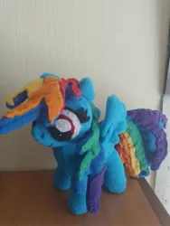 Size: 3000x4000 | Tagged: safe, artist:jbond, derpibooru import, rainbow dash, pegasus, pony, g4, cute, female, handmade, image, irl, jpeg, mare, photo, plushie, solo