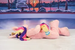 Size: 1677x1118 | Tagged: safe, artist:qtpony, artist:zizzydizzymc, derpibooru import, princess cadance, fursuit, ice, image, irl, jpeg, lying down, photo, ponysuit, prone, solo