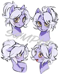 Size: 3200x3900 | Tagged: safe, artist:qianjibahe, derpibooru import, oc, unofficial characters only, pony, unicorn, bust, female, horn, image, jpeg, mare, sample, simple background, solo, watermark, white background