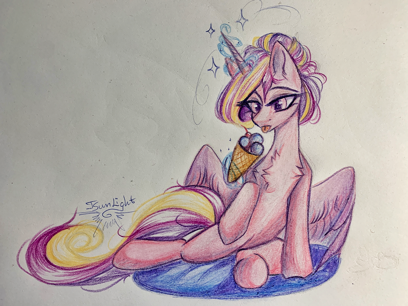 Size: 4000x3000 | Tagged: safe, artist:jsunlight, derpibooru import, princess cadance, pony, unicorn, horn, image, png, solo, traditional art