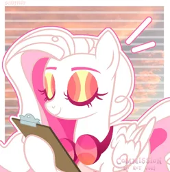 Size: 1920x1934 | Tagged: safe, artist:scarffist, derpibooru import, oc, unofficial characters only, pegasus, pony, commission, eyes closed, eyeshadow, glasses, happy, image, jpeg, light skin, long hair, long mane, makeup, smiling, solo, ych result