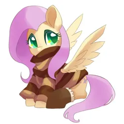 Size: 1024x1024 | Tagged: safe, artist:malt cat, artist:moumy, derpibooru import, fluttershy, pegasus, pony, g4, clothes, female, image, jpeg, mare, simple background, solo, sweater, sweatershy, white background