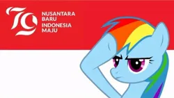 Size: 720x405 | Tagged: safe, derpibooru import, edit, rainbow dash, pegasus, pony, g4, female, flag, image, independence day, indonesia, indonesian, indonesian independence day, jpeg, mare, solo, solo female