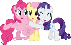 Size: 4704x3000 | Tagged: safe, artist:cloudy glow, derpibooru import, fluttershy, pinkie pie, rarity, earth pony, pegasus, pony, unicorn, g4, putting your hoof down, female, horn, image, mare, png, simple background, transparent background, trio, trio female, vector