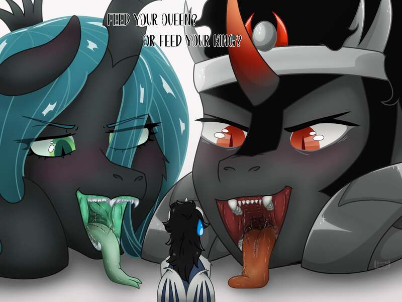 Size: 3072x2304 | Tagged: suggestive, artist:artsypaws, derpibooru import, king sombra, queen chrysalis, oc, oc:steel gaze, bat pony, changeling, changeling queen, pony, unicorn, armor, chrysalispred, commission, crown, derpibooru exclusive, drool, drool string, female, female pred, fetish, gritted teeth, hooves, horn, image, internal, jewelry, jpeg, king, macro, macro/micro, male, male pred, male prey, maw, mawshot, micro, open mouth, oral, oral vore, pred, predator, prey, pupils, queen, regalia, sex, slit pupils, soft vore, stallion, teeth, throat, tongue out, uvula, vore, ych result, your character here