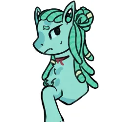 Size: 1993x2048 | Tagged: safe, artist:twipiebongrip, derpibooru import, oc, unofficial characters only, pony, dreadlocks, half body, image, jpeg, simple background, solo, teal coat, teal mane, unamused, white background