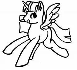 Size: 2048x1873 | Tagged: safe, artist:twipiebongrip, derpibooru import, twilight sparkle, twilight sparkle (alicorn), alicorn, pony, black and white, grayscale, grin, image, jpeg, monochrome, smiling, solo