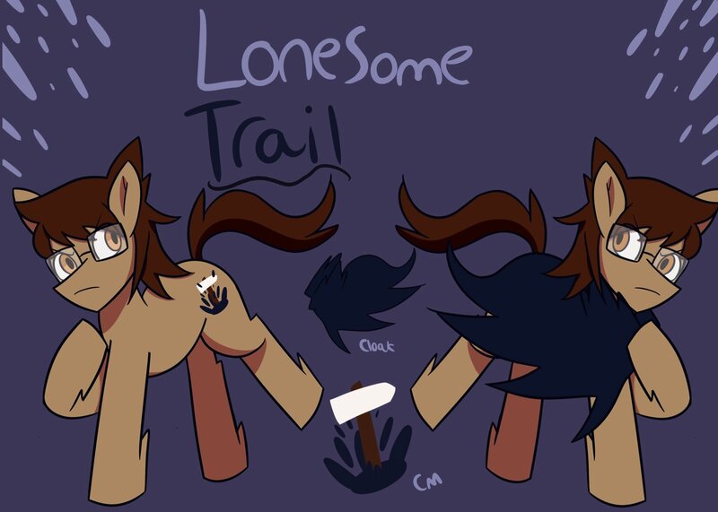 Size: 2048x1462 | Tagged: safe, derpibooru import, oc, oc:lonesome trail, unofficial characters only, earth pony, pony, cloak, clothes, cutie mark, glasses, image, jpeg, male, reference sheet