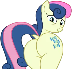 Size: 1060x1005 | Tagged: safe, artist:shieldwingarmorofgod, derpibooru import, bon bon, sweetie drops, earth pony, pony, bon butt, butt, dock, female, image, looking at you, looking back, looking back at you, plot, png, simple background, solo, tail, transparent background, vector