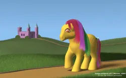 Size: 640x400 | Tagged: artist needed, safe, derpibooru import, tic tac toe (g1), earth pony, pony, twinkle eyed pony, g1, 2004, 3d, 3d model, dream castle, female, image, jpeg, mare