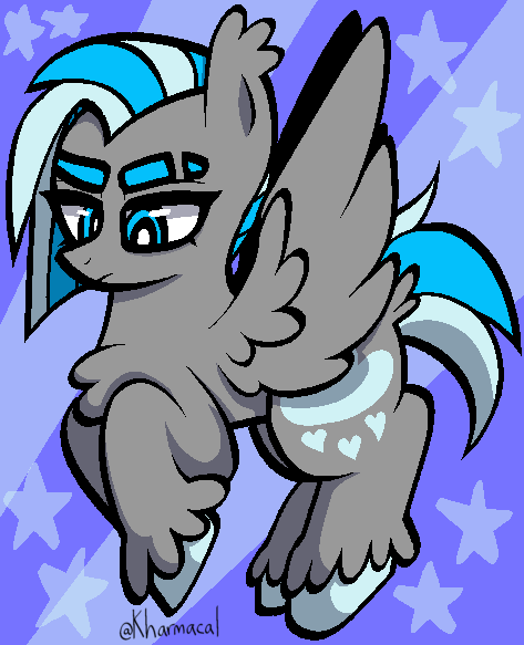 Size: 473x583 | Tagged: safe, artist:kharmacal, derpibooru import, oc, oc:cloudy kisses, unofficial characters only, pegasus, g4, simple ways, image, looking offscreen, png, solo, spread wings, stars, wings