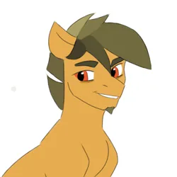 Size: 1024x1024 | Tagged: safe, artist:victoria_nik, derpibooru import, oc, unofficial characters only, earth pony, pony, bags under eyes, beard, colored sketch, facial hair, image, looking at something, male, png, red eyes, sketch, smiling, smiling at someone, solo, stallion