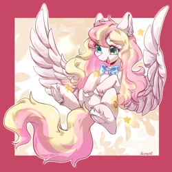 Size: 2048x2048 | Tagged: source needed, useless source url, safe, artist:qamar, derpibooru import, oc, oc:ninny, unofficial characters only, pegasus, pony, blushing, bowtie, female, flying, heterochromia, image, mare, necktie, png, solo