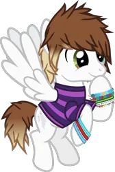 Size: 866x1289 | Tagged: safe, artist:lightningbolt, derpibooru import, ponified, pegasus, pony, .svg available, awsten knight, bracelet, clothes, derpibooru exclusive, flying, gradient hair, gradient tail, happy, heterochromia, hoof on face, image, jewelry, male, png, scene, shirt, show accurate, simple background, smiling, smirk, solo, spread wings, stallion, t-shirt, tail, transparent background, vector, waterparks, wings, wristband