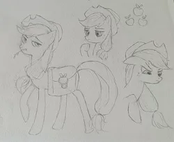 Size: 2064x1696 | Tagged: safe, artist:xinjinjumin193918007138, derpibooru import, applejack, earth pony, pony, female, image, jpeg, mare, pencil drawing, solo, traditional art