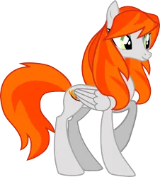 Size: 3393x3756 | Tagged: safe, artist:anonymous, derpibooru import, oc, oc:ginger peach, unofficial characters only, pegasus, pony, female, image, mare, png, show accurate, simple background, solo, transparent background, vector