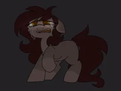 Size: 1200x900 | Tagged: safe, artist:puppie, derpibooru import, oc, oc:delirium, earth pony, pony, angst, crying, dark, female, freckles, glow, glowing eyes, golden eyes, image, mare, pain, png, sad, simple background, solo, vent art