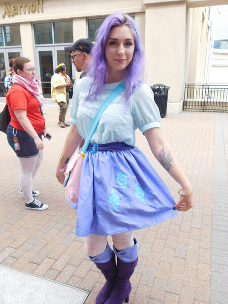 Size: 1024x1366 | Tagged: safe, artist:brinycosplay, derpibooru import, rarity, human, equestria girls, g4, belt, boots, clothes, connecticon, connecticon 2017, cosplay, costume, high heel boots, image, irl, irl human, jpeg, photo, shirt, shoes, skirt