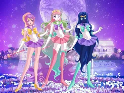 Size: 800x600 | Tagged: safe, artist:pokemongril762, derpibooru import, princess cadance, princess celestia, princess luna, human, equestria girls, g4, clothes, cosplay, costume, image, jpeg, sailor moon (series), solo