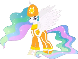 Size: 1200x903 | Tagged: safe, artist:skylarthenickjrfan2006, derpibooru import, edit, princess celestia, alicorn, pony, g4, closed mouth, clothes, cosplay, costume, crossover, cute, cutelestia, dj lance rock, female, hat, image, mare, png, shoes, simple background, smiling, solo, transparent background, vector, yo gabba gabba!