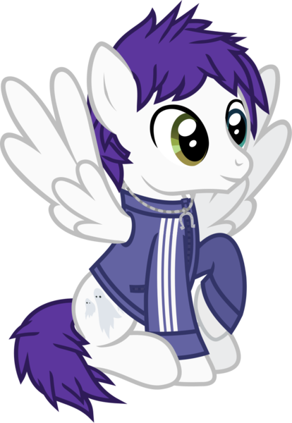 Size: 892x1292 | Tagged: safe, artist:lightningbolt, derpibooru import, ponified, pegasus, pony, .svg available, awsten knight, clothes, derpibooru exclusive, dyed mane, dyed tail, happy, heterochromia, horseshoes, image, jacket, jewelry, long sleeves, male, necklace, png, raised hoof, show accurate, simple background, sitting, smiling, solo, spread wings, stallion, tail, track jacket, transparent background, vector, waterparks, wings