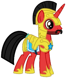 Size: 700x830 | Tagged: safe, artist:mickey1909, derpibooru import, oc, oc:mickey motion, unicorn, g4, horn, image, male, png, royal guard, simple background, solo, transparent background, vector