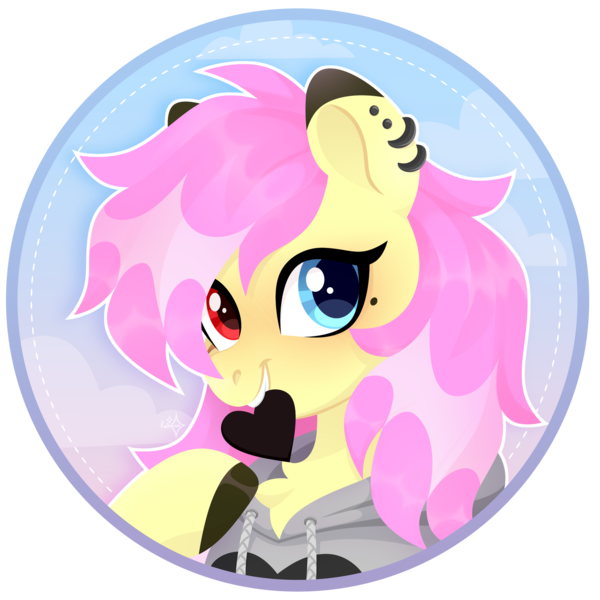 Size: 1920x1920 | Tagged: safe, artist:kabuvee, derpibooru import, oc, pony, clothes, female, heterochromia, hoodie, image, mare, png, solo