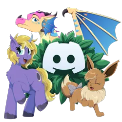 Size: 2000x2000 | Tagged: safe, artist:willoillo, derpibooru import, oc, dragon, pony, unicorn, art, discord server, horn, illustration, image, png, pokémon, promotion, willoillo