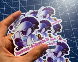 Size: 1000x800 | Tagged: safe, artist:midnightpremiere, derpibooru import, rarity, unicorn, face covered, horn, image, jpeg, lactose intolerant, solo, sticker, text, toilet