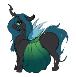 Size: 794x804 | Tagged: suggestive, artist:polofastter, artist:somefrigginnerd, derpibooru import, queen chrysalis, changeling, changeling queen, g4, bedroom eyes, belly, big belly, changeling overfeeding, chunkling, chunkling queen, fangs, fat, female, floppy ears, huge belly, image, large butt, lineart, looking at you, png, profile, queen chrysalard, simple background, solo, spread wings, transparent background, transparent wings, wings