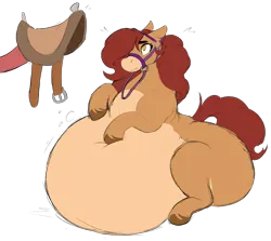 Size: 1976x1765 | Tagged: suggestive, artist:polofastter, artist:somefrigginnerd, derpibooru import, oc, oc:pencil test, unofficial characters only, earth pony, pony, belly, big belly, earth pony oc, emanata, fat, female, glasses, harness, hoers, hoof on belly, huge belly, image, lineart, obese, plewds, png, saddle, simple background, sketch, solo focus, tack, transparent background, unshorn fetlocks