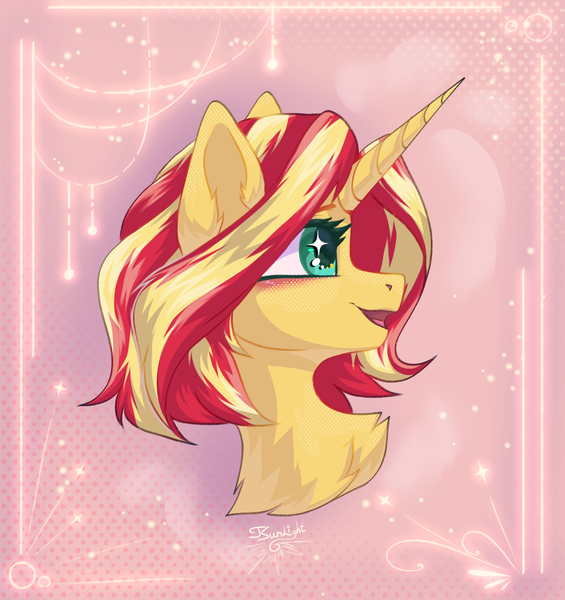 Size: 1644x1746 | Tagged: safe, artist:jsunlight, derpibooru import, sunset shimmer, pony, unicorn, horn, image, png, solo