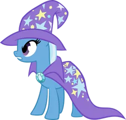 Size: 1600x1525 | Tagged: safe, artist:littleponyforever, derpibooru import, trixie, pony, unicorn, g4, cape, clothes, female, hat, horn, image, mare, png, simple background, solo, transparent background, trixie's cape, trixie's hat, vector