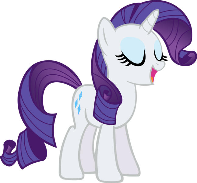 Size: 1024x949 | Tagged: safe, artist:littleponyforever, derpibooru import, rarity, pony, unicorn, g4, eyes closed, female, horn, image, mare, open mouth, png, simple background, transparent background, vector