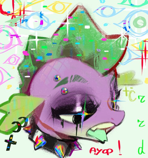 Size: 1796x1924 | Tagged: safe, artist:rrd-artist, derpibooru import, spike, dragon, g4, abstract background, barb, bust, choker, dragoness, ear piercing, earring, eyebrow piercing, eyeliner, female, forked tongue, image, jewelry, jpeg, lidded eyes, makeup, open mouth, piercing, punk, rule 63, solo, spiked choker, tongue out